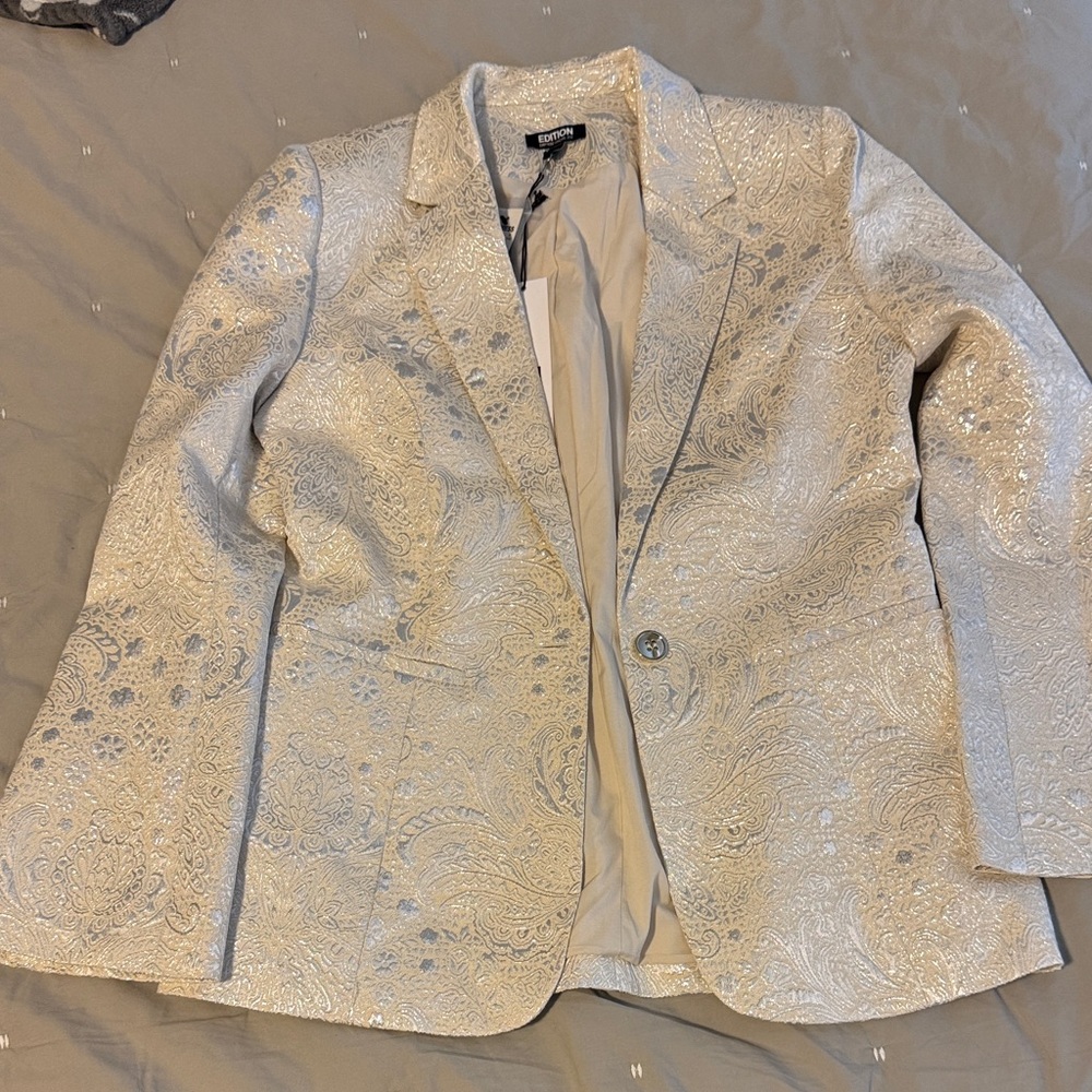 Express Silver Patterned Women's Blazer